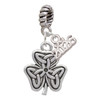 Silver Plated Shamrock with Celtic Knot - Silver Plated Twist Rope Bead Charm Dangle with Mini Year 2026: Year to Remember Jewelry Gift - Celebrations