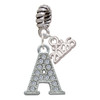 Silver Plated Crystal Initial - A - Silver Plated Twist Rope Bead Charm Dangle with Mini Year 2026: Year to Remember Jewelry Gift - Celebrations