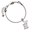 Silver Plated Crystal Initial - E - Silver Plated Twist Rope Bead Charm Dangle with Mini Year 2026 on a large hole bead bracelet Jewelry Ideas and Examples