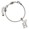 Silver Plated Crystal Initial - H - Silver Plated Twist Rope Bead Charm Dangle with Mini Year 2026 on a large hole bead bracelet Jewelry Ideas and Examples