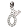 Silver Plated Crystal Initial - O - Silver Plated Twist Rope Bead Charm Dangle with Mini Year 2026: Year to Remember Jewelry Gift - Celebrations