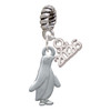 Silver Plated Penguin - Silver Plated Twist Rope Bead Charm Dangle with Mini Year 2026: Year to Remember Jewelry Gift - Celebrations