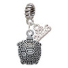 Silver Plated Tortoise - Silver Plated Twist Rope Bead Charm Dangle with Mini Year 2026: Year to Remember Jewelry Gift - Celebrations