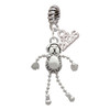 Silver Plated Dog with 4 Dangle legs - Silver Plated Twist Rope Bead Charm Dangle with Mini Year 2026: Year to Remember Jewelry Gift - Celebrations