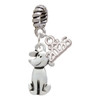 Silver Plated 2-D Dog - Silver Plated Twist Rope Bead Charm Dangle with Mini Year 2026: Year to Remember Jewelry Gift - Celebrations