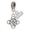 Silver Plated Celtic Knot Cross - Silver Plated Twist Rope Bead Charm Dangle with Mini Year 2026: Year to Remember Jewelry Gift - Celebrations