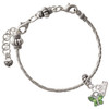 Silver Plated Mini Butterfly with Green Wings & Crystals - Silver Plated Twist Rope Bead Charm Dangle with Mini Year 2026 on a large hole bead bracelet Jewelry Ideas and Examples