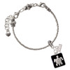 Silver Plated Turtle on Black Frame - Silver Plated Twist Rope Bead Charm Dangle with Mini Year 2026 on a large hole bead bracelet Jewelry Ideas and Examples