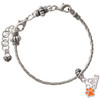 Silver Plated Mini Translucent Orange Paw - Silver Plated Twist Rope Bead Charm Dangle with Mini Year 2026 on a large hole bead bracelet Jewelry Ideas and Examples