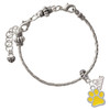 Silver Plated Medium Translucent Yellow Paw - Silver Plated Twist Rope Bead Charm Dangle with Mini Year 2026 on a large hole bead bracelet Jewelry Ideas and Examples