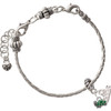 Silver Plated Mini Green Turtle - Side - Silver Plated Twist Rope Bead Charm Dangle with Mini Year 2026 on a large hole bead bracelet Jewelry Ideas and Examples