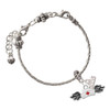 Silver Plated Enamel Nurse Hat with Wings - Silver Plated Twist Rope Bead Charm Dangle with Mini Year 2026 on a large hole bead bracelet Jewelry Ideas and Examples