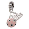 Silver Plated Mini Pink Soccer ball - Silver Plated Twist Rope Bead Charm Dangle with Mini Year 2026: Year to Remember Jewelry Gift - Celebrations