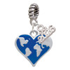 Silver Plated Enamel Earth Heart - Silver Plated Twist Rope Bead Charm Dangle with Mini Year 2026: Year to Remember Jewelry Gift - Celebrations