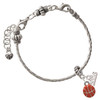 Silver Plated Mini Orange Basketball - Silver Plated Twist Rope Bead Charm Dangle with Mini Year 2026 on a large hole bead bracelet Jewelry Ideas and Examples