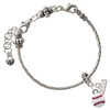 Silver Plated Mini White Baseball - Silver Plated Twist Rope Bead Charm Dangle with Mini Year 2026 on a large hole bead bracelet Jewelry Ideas and Examples