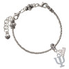 Silver Plated Large Greek Letter - Psi - Silver Plated Twist Rope Bead Charm Dangle with Mini Year 2026 on a large hole bead bracelet Jewelry Ideas and Examples