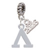 Silver Plated Large Greek Letter - Lambda - Silver Plated Twist Rope Bead Charm Dangle with Mini Year 2026: Year to Remember Jewelry Gift - Celebrations