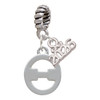 Silver Plated Large Greek Letter - Theta - Silver Plated Twist Rope Bead Charm Dangle with Mini Year 2026: Year to Remember Jewelry Gift - Celebrations
