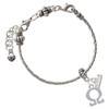 Silver Plated Large Greek Letter - Omega - Silver Plated Twist Rope Bead Charm Dangle with Mini Year 2026 on a large hole bead bracelet Jewelry Ideas and Examples