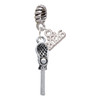 Silver Plated 3-D Lacrosse Stick and Ball - Silver Plated Twist Rope Bead Charm Dangle with Mini Year 2026: Year to Remember Jewelry Gift - Celebrations