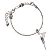 Silver Plated 3-D Lacrosse Stick and Ball - Silver Plated Twist Rope Bead Charm Dangle with Mini Year 2026 on a large hole bead bracelet Jewelry Ideas and Examples