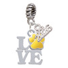 Silver Plated Love with Yellow Paw - Silver Plated Twist Rope Bead Charm Dangle with Mini Year 2026: Year to Remember Jewelry Gift - Celebrations