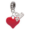 Silver Plated 3-D Red Puffy Heart - Silver Plated Twist Rope Bead Charm Dangle with Mini Year 2026: Year to Remember Jewelry Gift - Celebrations