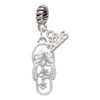 Silver Plated White Open Plumeria Flower Flip Flop - Silver Plated Twist Rope Bead Charm Dangle with Mini Year 2026: Year to Remember Jewelry Gift - Celebrations