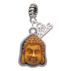 Resin Buddha Head in Frame - Silver Plated Twist Rope Bead Charm Dangle with Mini Year 2026: Year to Remember Jewelry Gift - Celebrations
