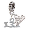 Silver Plated Half Marathon - 13.1 - Silver Plated Twist Rope Bead Charm Dangle with Mini Year 2026: Year to Remember Jewelry Gift - Celebrations
