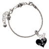 Black Enamel Heart with Paw Prints - Silver Plated Twist Rope Bead Charm Dangle with Mini Year 2026 on a large hole bead bracelet Jewelry Ideas and Examples