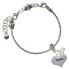 Twins Heart with Two Pair of Baby Feet - Silver Plated Twist Rope Bead Charm Dangle with Mini Year 2026 on a large hole bead bracelet Jewelry Ideas and Examples