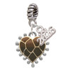 Two-tone Enamel Giraffe Print Heart - Silver Plated Twist Rope Bead Charm Dangle with Mini Year 2026: Year to Remember Jewelry Gift - Celebrations