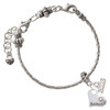 Heart with ''Basketball'' and AB Crystal - Silver Plated Twist Rope Bead Charm Dangle with Mini Year 2026 on a large hole bead bracelet Jewelry Ideas and Examples