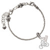 Silver Plated Small Bicycle - Silver Plated Twist Rope Bead Charm Dangle with Mini Year 2026 on a large hole bead bracelet Jewelry Ideas and Examples