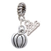 Silver Plated Small Pumpkin - Silver Plated Twist Rope Bead Charm Dangle with Mini Year 2026: Year to Remember Jewelry Gift - Celebrations