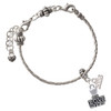 Silver Plated LOVE Stamp - Silver Plated Twist Rope Bead Charm Dangle with Mini Year 2026 on a large hole bead bracelet Jewelry Ideas and Examples