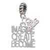Silver Plated Imagine Create Become - Silver Plated Twist Rope Bead Charm Dangle with Mini Year 2026: Year to Remember Jewelry Gift - Celebrations