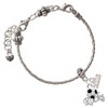 Silver Plated Enamel Soccer ball ''Rocks'' - Silver Plated Twist Rope Bead Charm Dangle with Mini Year 2026 on a large hole bead bracelet Jewelry Ideas and Examples