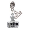Silver Plated 3-D ''Denied'' Stamp - Silver Plated Twist Rope Bead Charm Dangle with Mini Year 2026: Year to Remember Jewelry Gift - Celebrations