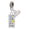 Silver Plated Smile with Smiley Face Rectangle - Silver Plated Twist Rope Bead Charm Dangle with Mini Year 2026: Year to Remember Jewelry Gift - Celebrations