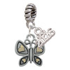 Two-tone Butterfly with Hearts - Silver Plated Twist Rope Bead Charm Dangle with Mini Year 2026: Year to Remember Jewelry Gift - Celebrations
