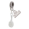 Silver Plated 3-D Hair Brush - Silver Plated Twist Rope Bead Charm Dangle with Mini Year 2026: Year to Remember Jewelry Gift - Celebrations