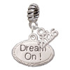Silver Plated Dream On Oval - Silver Plated Twist Rope Bead Charm Dangle with Mini Year 2026: Year to Remember Jewelry Gift - Celebrations