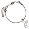 Silver Plated 3-D Pretzel - Silver Plated Twist Rope Bead Charm Dangle with Mini Year 2026 on a large hole bead bracelet Jewelry Ideas and Examples