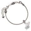 Silver Plated Emoticon :- ) - Winking - Silver Plated Twist Rope Bead Charm Dangle with Mini Year 2026 on a large hole bead bracelet Jewelry Ideas and Examples