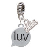 Silver Plated Text Chat - luv - Love - Silver Plated Twist Rope Bead Charm Dangle with Mini Year 2026: Year to Remember Jewelry Gift - Celebrations