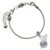 Silver Plated Text Chat - luv - Love - Silver Plated Twist Rope Bead Charm Dangle with Mini Year 2026 on a large hole bead bracelet Jewelry Ideas and Examples