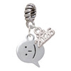 Silver Plated Emoticon :-) - Smiling - Silver Plated Twist Rope Bead Charm Dangle with Mini Year 2026: Year to Remember Jewelry Gift - Celebrations